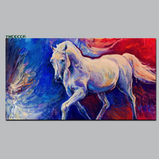 White Horse Abstract Painting Printed on Canvas 6