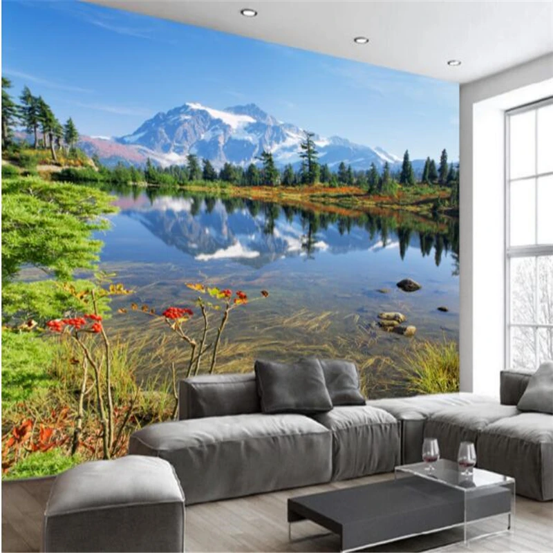 Us 885 41 Di Scontobeibehang Carta Da Parati Personalizzata 3d Underworld Ad Alta Definizione Paesaggio Lago Carta Da Parati Muro Di Pittura
