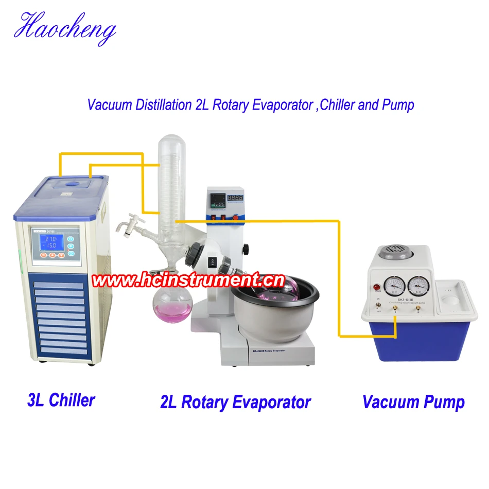 Лидер продаж 2л Дистилляция растворители роторный испаритель/охладитель и насос