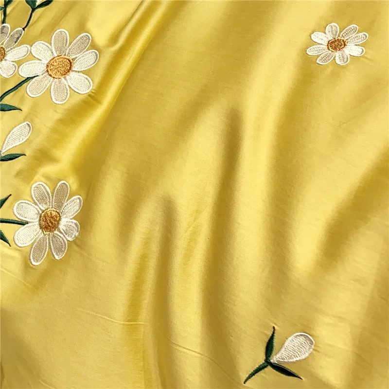 الفاخرة مصر القطن رومانسية العطر طقم سرير التطريز الكشكشة طقم أغطية لحاف غطاء سرير الملكة الملك حجم 4/6/7 قطعة