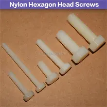 M8x20/25/30-50 Nylon Screws Hex Bolts Plastic hexagonal Screws White