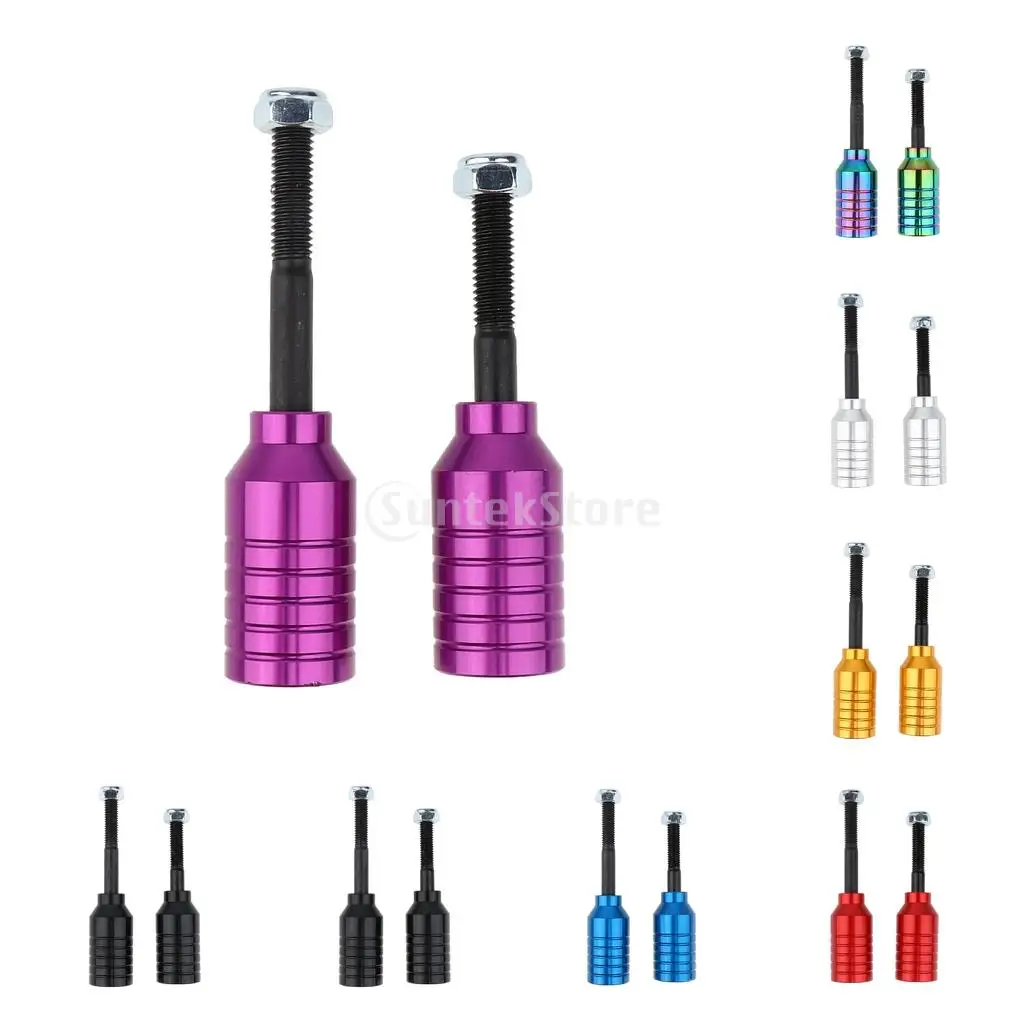 2pcs Stunt Scooter Pegs Set with Hardened Axle Bolts Hardware Electric Scooter Pegs Scooter Accessories