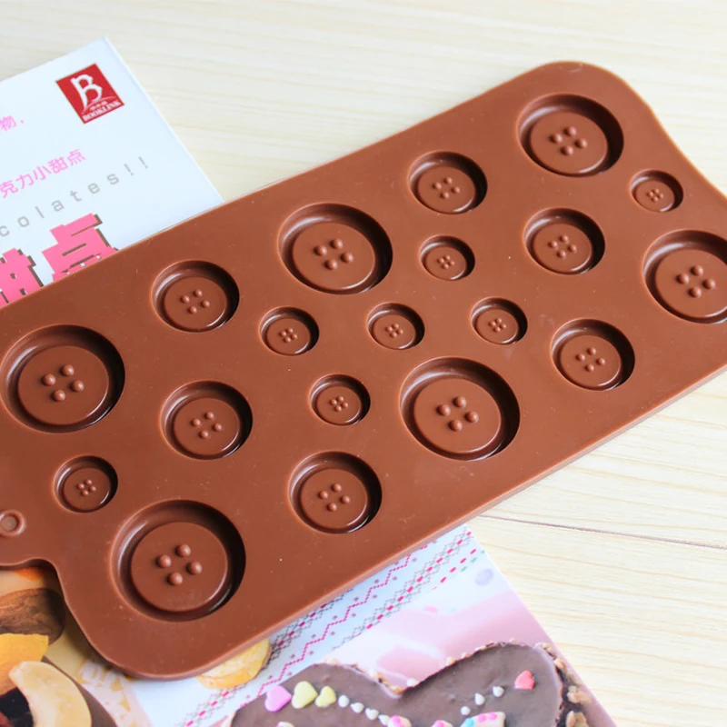 3D кнопки формы для шоколада Силиконовая форма DIY Форма для пирога, посуда для выпекания форма для выпечки инструменты для украшения торта кухонные формы для льда лотки