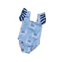 Купальная Одежда для маленьких девочек с рисунком, детская одежда для плавания, детская купальная одежда для малышей, купальник без рукавов для девочек