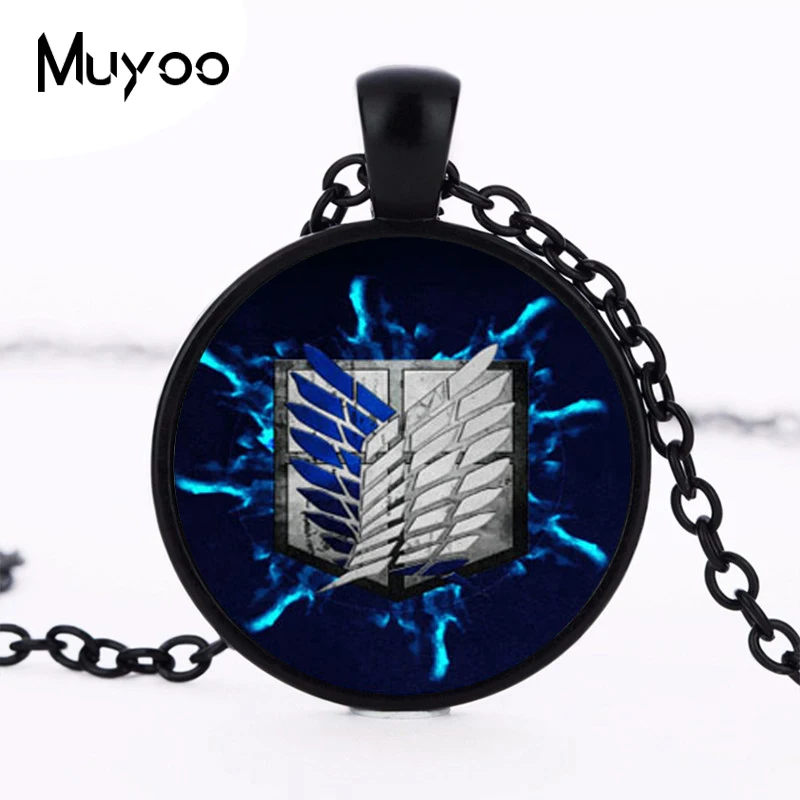 

Steampunk JaPan anime Attack on Titan Pendant women men Necklace glass mens handmade jewelry dr who chain fashion charm HZ1