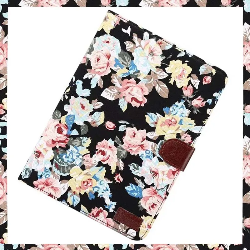 

2017 New Tablet Case for Samsung Galaxy Tab S3 9.7 SM-T820 SM-T825 SM-T829 High quality flower cloth design Smart sleep cover