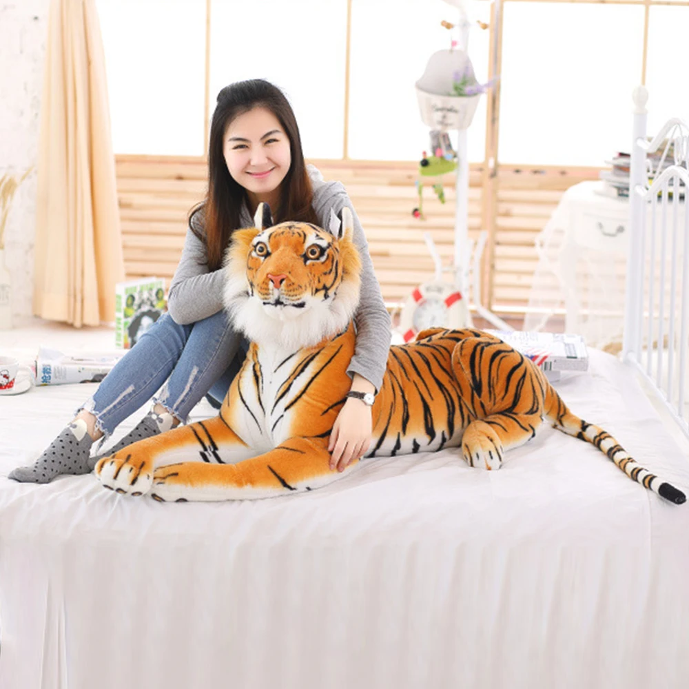 New Soft Stuffed Animals Tiger Plush Toys Pillow Cartoon Animal Big Pattern Kawaii Doll Cotton Girl 1