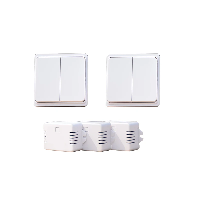 

Augia Wireless Switch 2 buttons 3 receiver 2 gang Waterproof Push Button Switch Wall Light Swich 70m Long Range Free Shipping