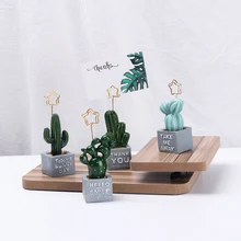 Милый в форме кактуса держатель для Карт Подставка для хомутов смолы декоративная подставка для фотографий настольное украшение фото держатель Канцтовары офисный школьный расходные материалы