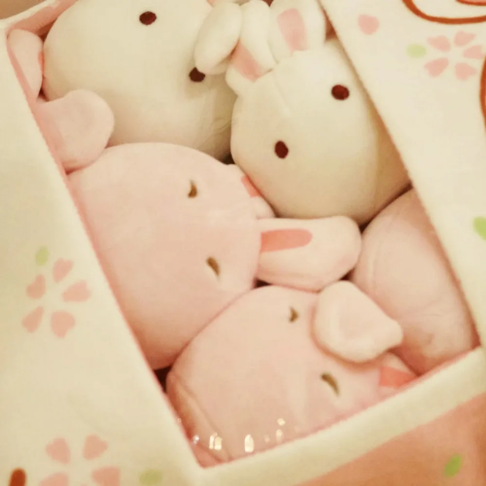 Сакура Кролик плюшевая игрушка мяч белый/розовый Plushie кролик пудинг Животные в