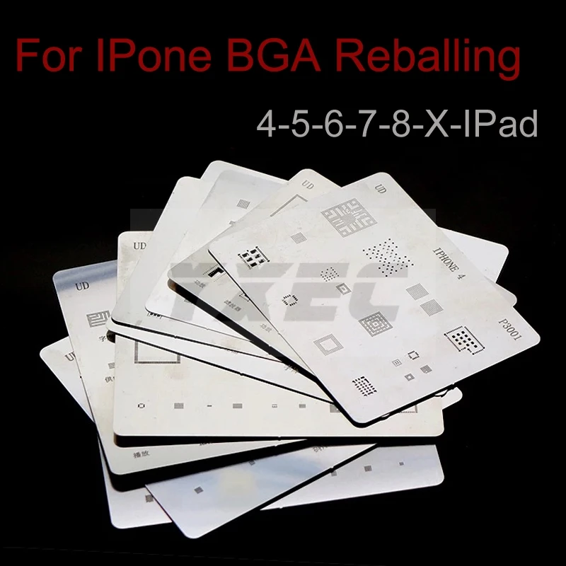 

16pcs/lot IC Chip BGA Reballing Stencil Kits Set Solder template for iphone X 8 7 6s 6 plus SE 5S 5C 5 4S 4 iPad high quality