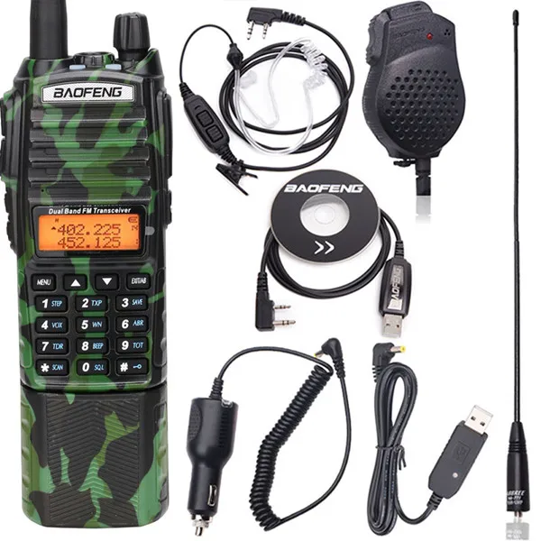 Baofeng UV-82 Plus Tri-power 8 Вт/4 Вт/1 Вт 3800 мАч батарея 2-PTT VHF UHF Двухдиапазонная U.S Army Tactical Ham Радио рация - Цвет: as pic show 2