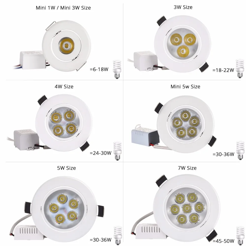 1 шт 1 W 3 W 4 W 5 W 7 W жилых Dimmabl светодиодный светильник Теплый Природа чистый белый утопленный Светодиодный точечный светильник AC110V 220 V