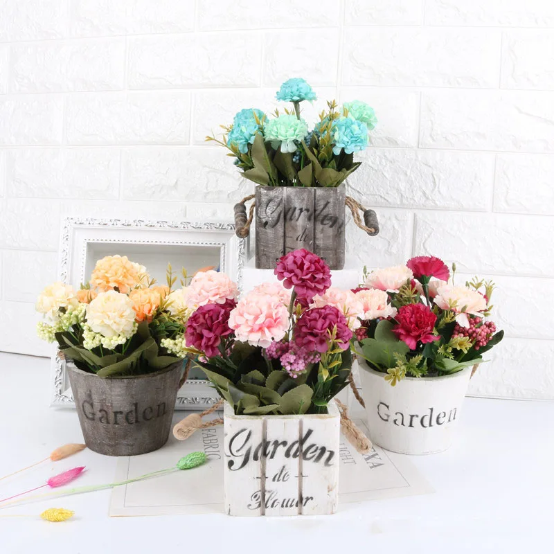 

Vintage Wooden Flower Shabby Vase Pot Barrel Planter Garden Decor Flower Pots Planters Succulent Planting Pots Flower Bucket