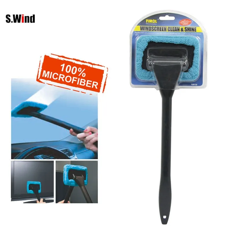 Микрофибра Авто чистящее устройство для окон автомобиля длинная ручка Автомойка Щетка уход за автомобилем лобовое стекло моющееся