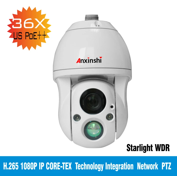 

PoE 36X zoom H.265 2.0MP HD Starlight low illumination Super WDR CORE-TEX Technology Integration Network PTZ Camera