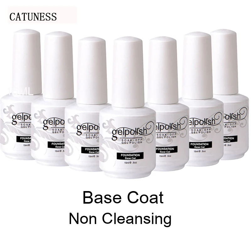

CATUNESS 15 ML Lucky Top and Base Coat Non Cleaning for Uv Lamp Nail Polish Lasting Glitter Art Nail Varnish Soak Gel Lacquer
