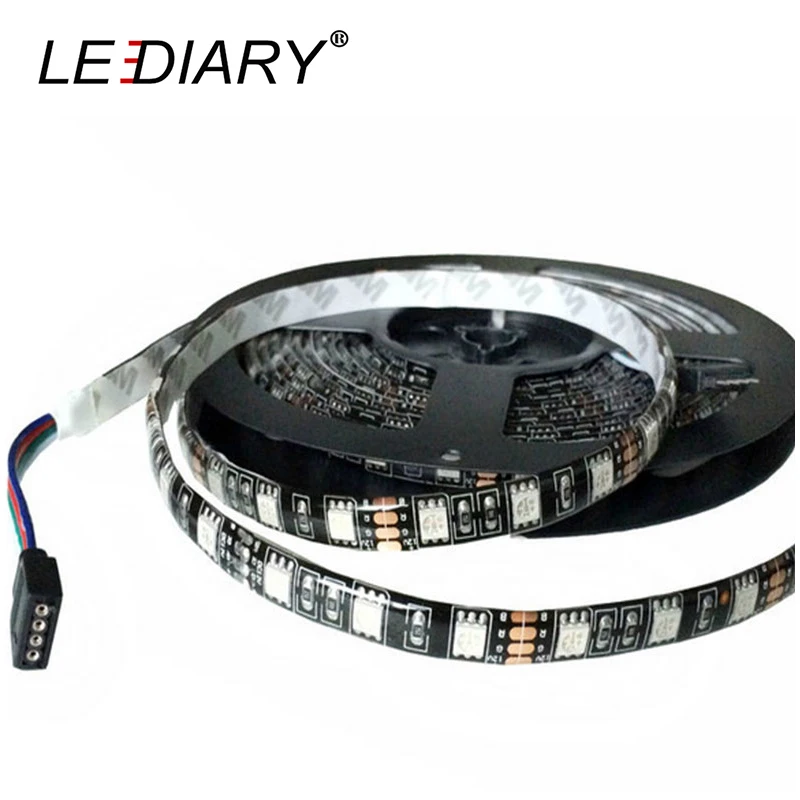 LEDIARY IP65 черная печатная плата 300 Светодиодная лента светильник 7 цветов 5050 5 м 12 В