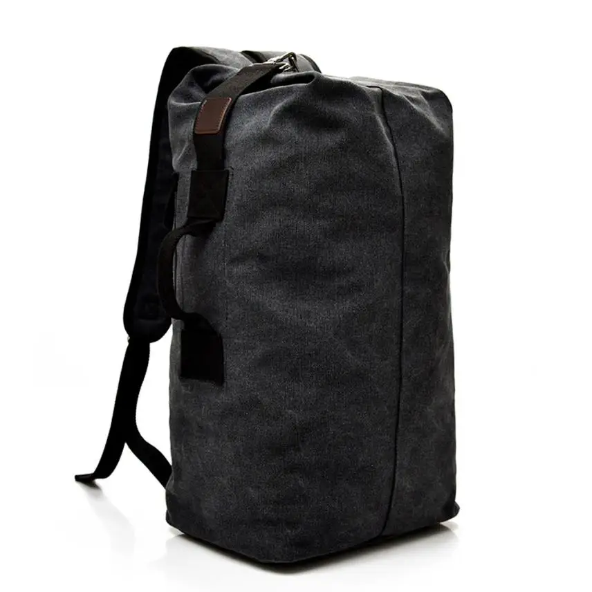 Fishsunday, уличные спортивные сумки, винтажные, нейтральные, на открытом воздухе, для путешествий, Холщовый Рюкзак, высокая емкость, ранец, походная сумка, 0801 - Цвет: Black S