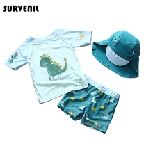 UPF50; детский купальный костюм для мальчиков с принтом динозавра; детский купальный костюм с короткими рукавами; купальный костюм для маленьких мальчиков