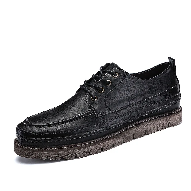 

BACKCAMEL 2018 Spring Summer Men's Casual Shoes Retro Handmade Leisures Wild England Wind Dress Shoes Breathable Wear-resistant