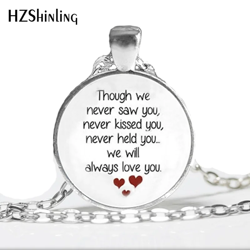 

HZ--A403 New Miscarriage Keepsake Necklace Loss of Unborn Baby Jewelry Glass Dome Pendant Necklace HZ1