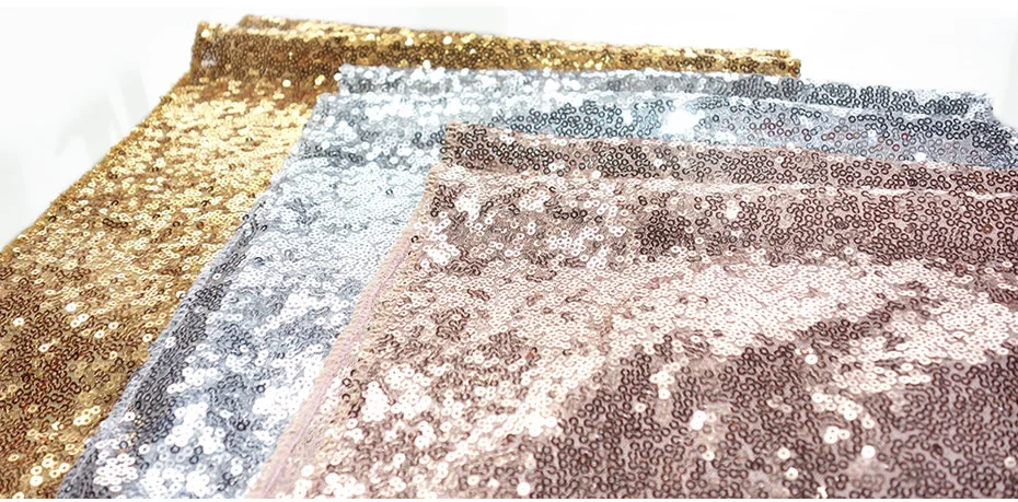 Gold Silver Rose Sequin Table Runners Glitter Sparkle Glam Tableclothes for Wedding Party Banquet Christmas Home Decor