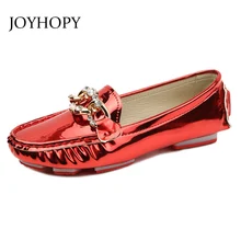 Новая Осенняя обувь на плоской подошве для отдыха Женские лакированные кожаные туфли мокасины; повседневная женская обувь для вождения балетки обувь AWF0157
