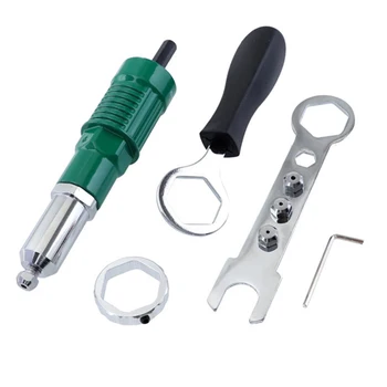 

New Rivets Drill Adapter Set 2.4mm/3.2mm/4.0mm/4.8mm Solid Aluminum Riveter Adapter Kit For Power Tool Cordless Insert Nut