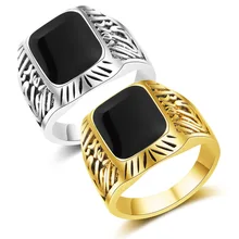 Позолоченные серебряные мужские кольца ювелирные изделия Ближний Восток страны черное кольцо для свадебных влюбле