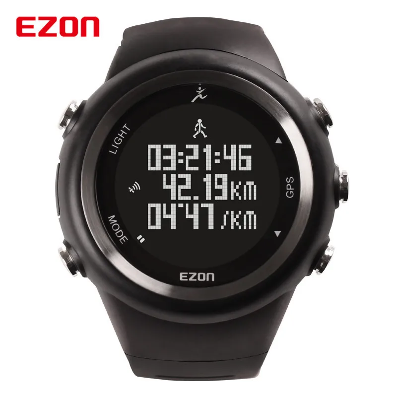Mejor vendedor  EZON marca Digital GPS correr al aire libre deporte reloj de 5ATM podómetro impermeable contador de calorías de las mujeres de los hombres de pulsera de moda reloj dgya3nL9
