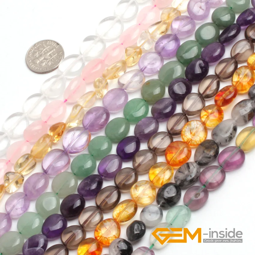 

9x12mm Freeform Natural Stone Beads for jewelry making:Critines Amethysts Crystal Fluorite Amazonite Strand 15"Wholesale