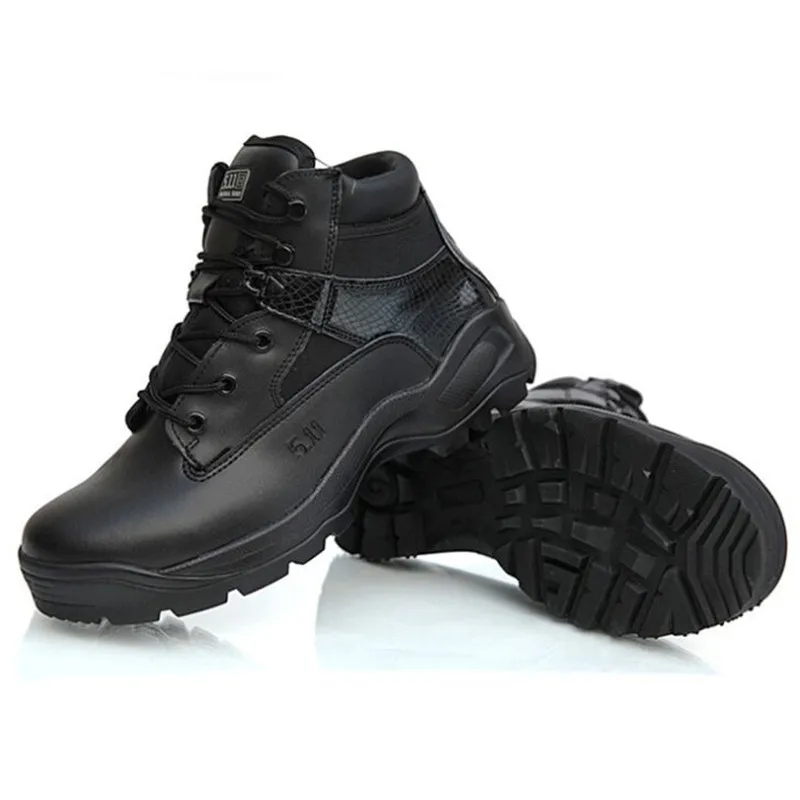 

Autumn leather mountaineering boots Men Military Tactical Boots asker bot with cobra pattern Desert botas hombre marine boots-in