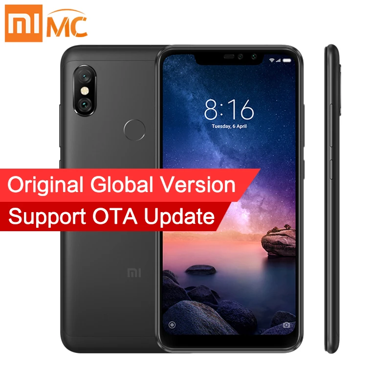 Оригинальная глобальная версия Xiaomi Redmi Note 6 Pro 20 МП фронтальная камера Snapdragon 636 4 Гб