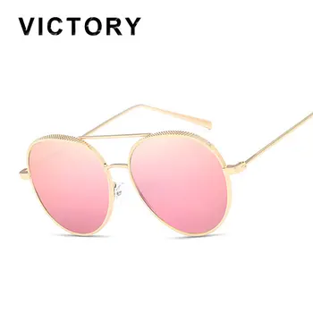 

VictoryLip 2017 Oval Pink Women Sunglasses Brand Design Vintage Shades UV400 Hot Sale Female Ladies punch Mirror Sun Glasses