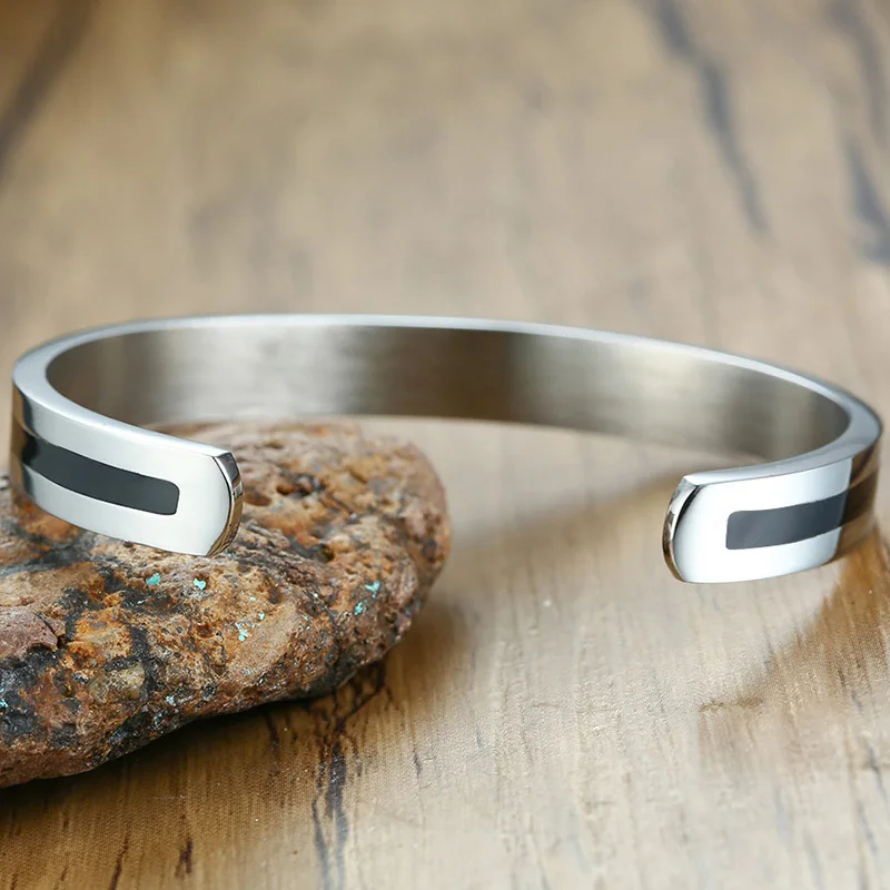 Men's OM Ohm Aum Hindu India Cuff Bangle Bracelet for Men Half Open Stainless Steel Religion Jewelry