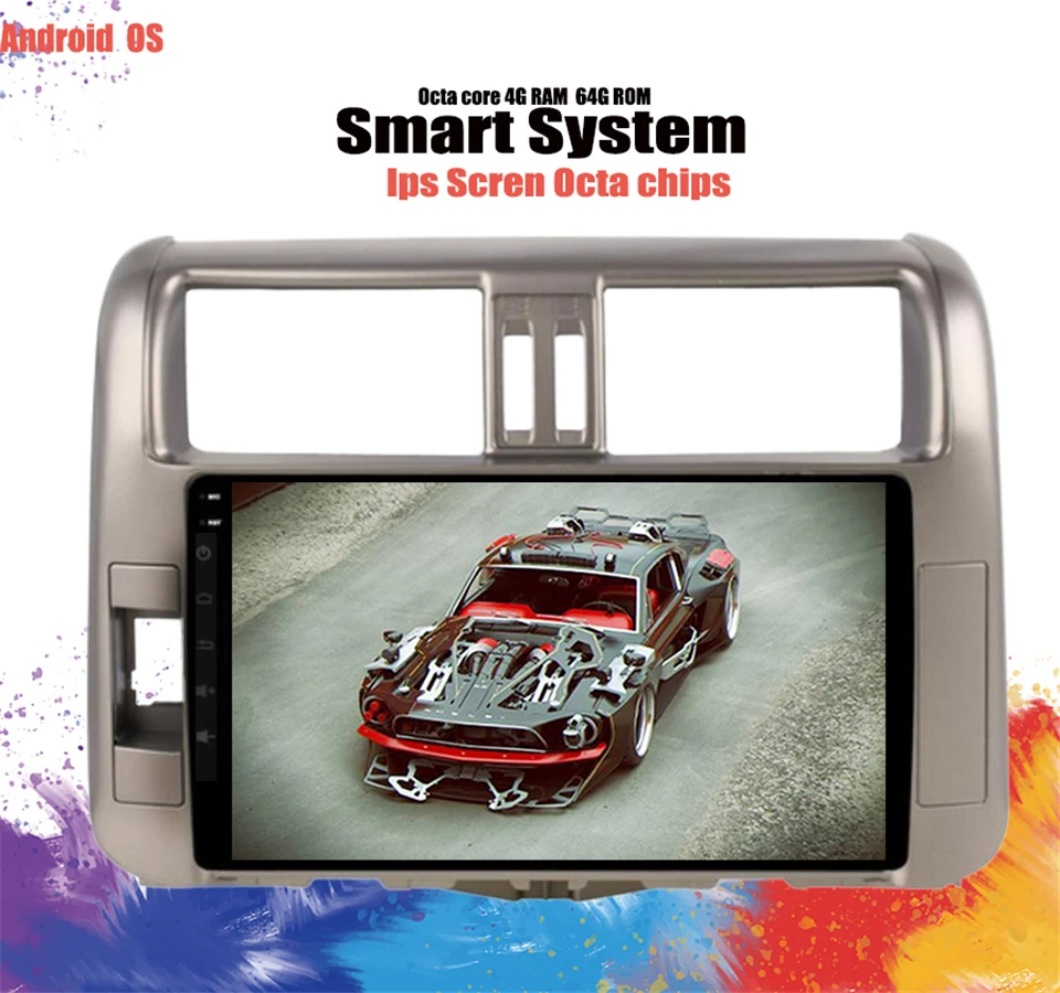 Perfect Android 9.1 car dvd 2 din multimedia player for Toyota Prado 120 Land Cruiser 2011-2013 Car Radio GPS Navigation 8 Core Cassette 4