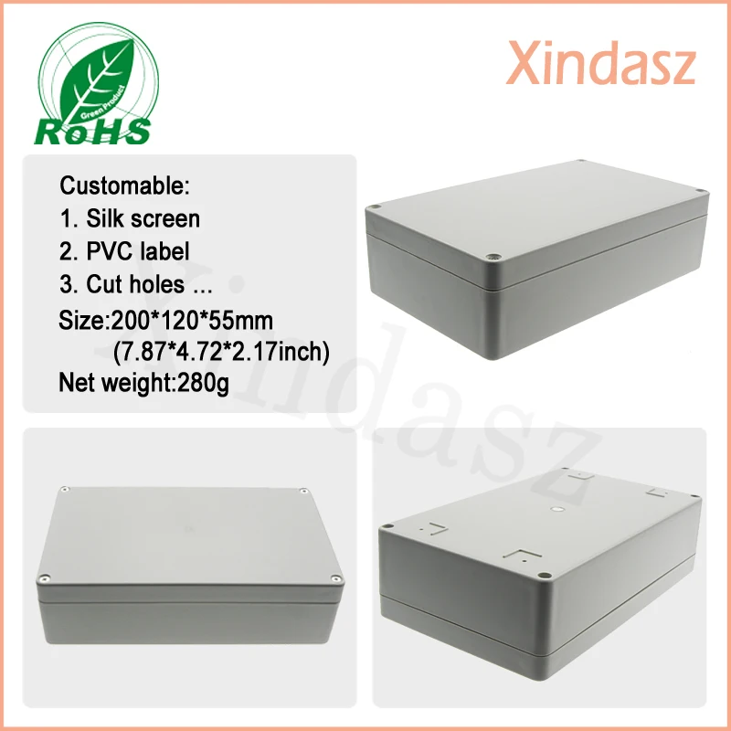 

200*120*55mm plastic box enclosure electronic plastic waterproof enclosures, plastic box enclosure electronic shenzhen
