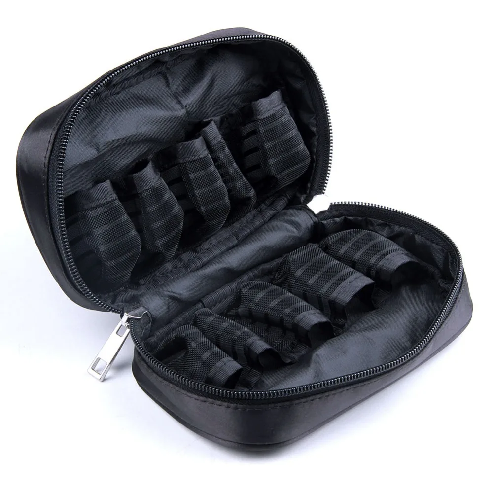 Baratos Portátil 10 piezas vidrio 10 ml 15 ml aceite esencial de almacenamiento bolsa de viaje Color negro 1 unid dropshipping al por mayor
