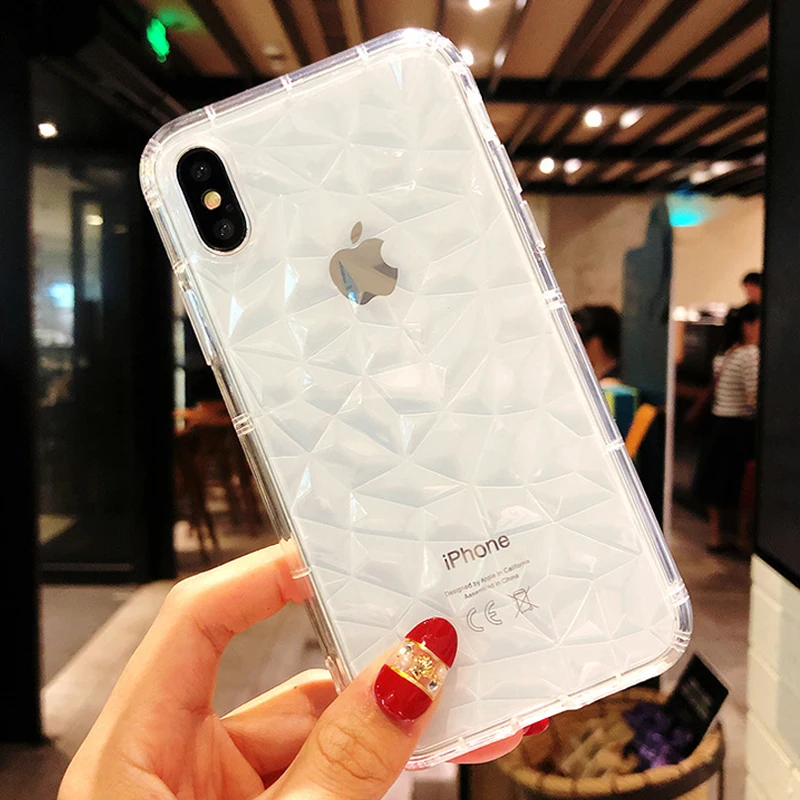 

YUETUO i luxury diamond Pattern phone etui,coque,cover,case for iphone xs max xr x s r for apple iphonexs silicone accessories