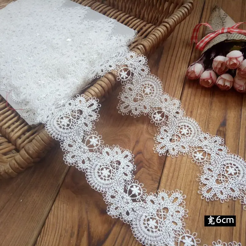 6 см 2,36 "-14 ярдов/партия DIY Craft Off White водорастворимые кружевная бейка, Venise кружевной отделкой, красивое кружево