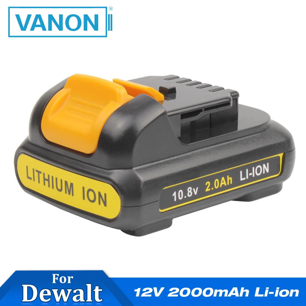 

VANON 12V 2000mAh Li-ion Battery for DeWalt DCB120 Rechargeable Power Tools 10.8V 2.0Ah Li-ion DCB127 DCF610