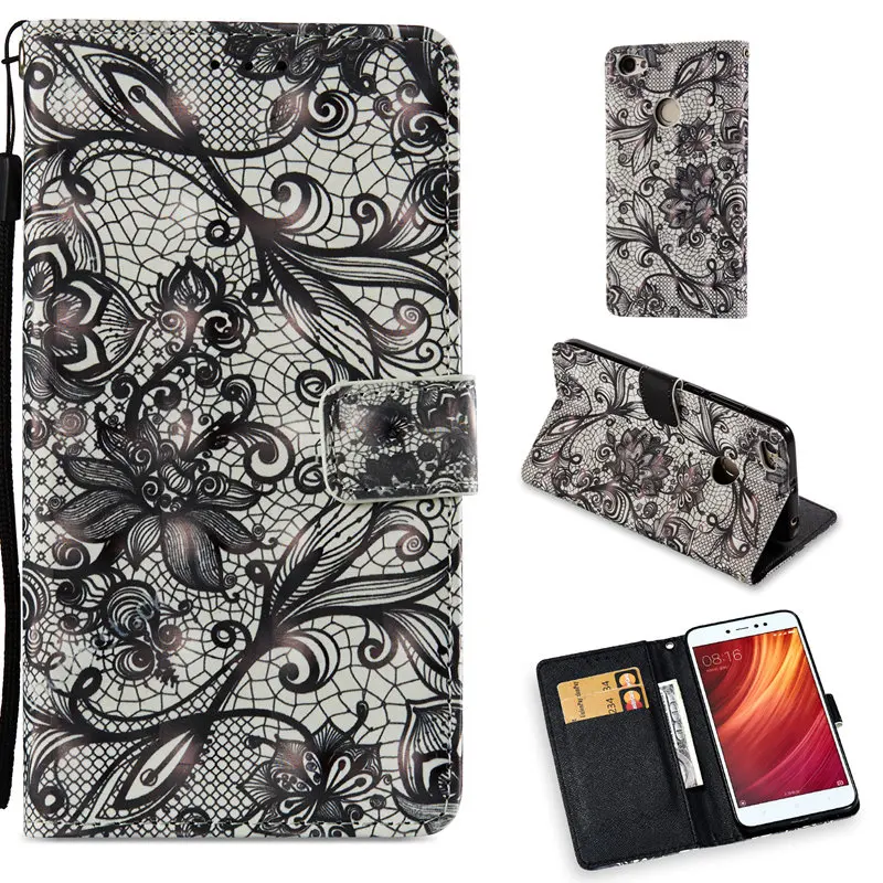 Wallet Case For Xiaomi Redmi Note 5A Cover Flip leather cases For Redmi Note5a Pro Prime/Y1 Bag Painting Flower Fingerprint