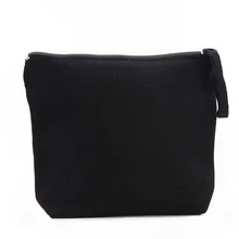 Oivefeet lg0044, обычный черный хлопок холст косметичка Макияж молнии Чехол Путешествия несессер органайзер Bag