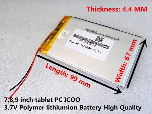 446799 3,7 V 4500mah 4067100 Li-Ion планшетный ПК Батарея для 7,8, 9-дюймового планшетного ПК, полимерный литий Батарея высокое качество