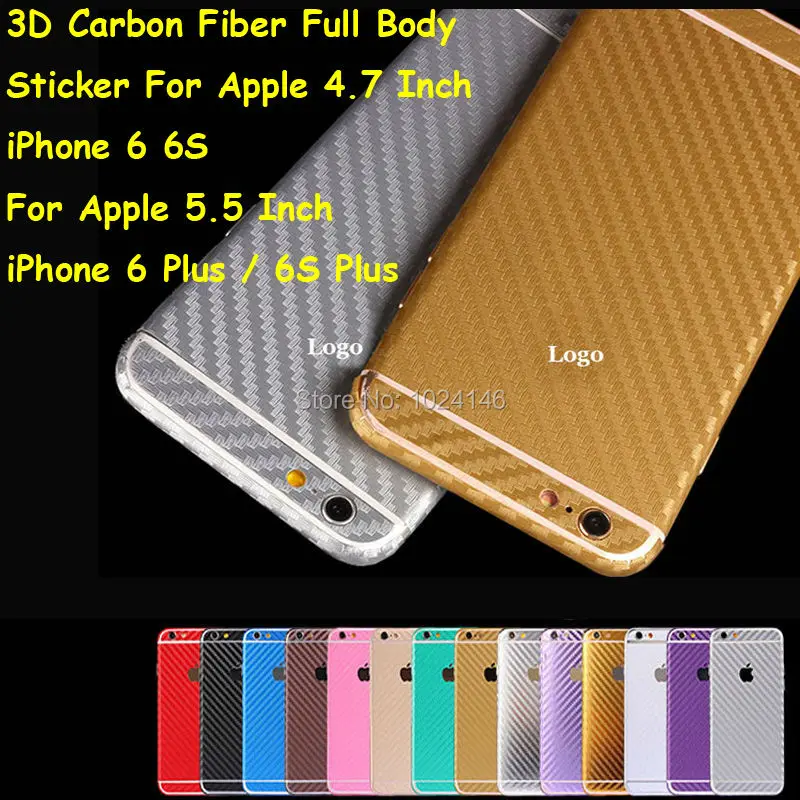 For Apple iPhone 6 6S Plus Durable Foil 3D Carbon Fiber