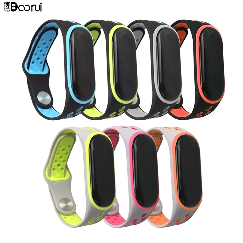 BOORUI модный спортивный Mi band 3 ремешок силиконовый miband замена для xiaomi mi Смарт