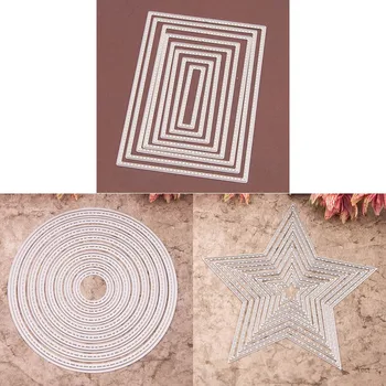

8Pcs Rectangle Circle EctangleMetal Embossing Cutting Knife Mold Carbon Steel Paper Cutting Card Template DIY Cutting Dies