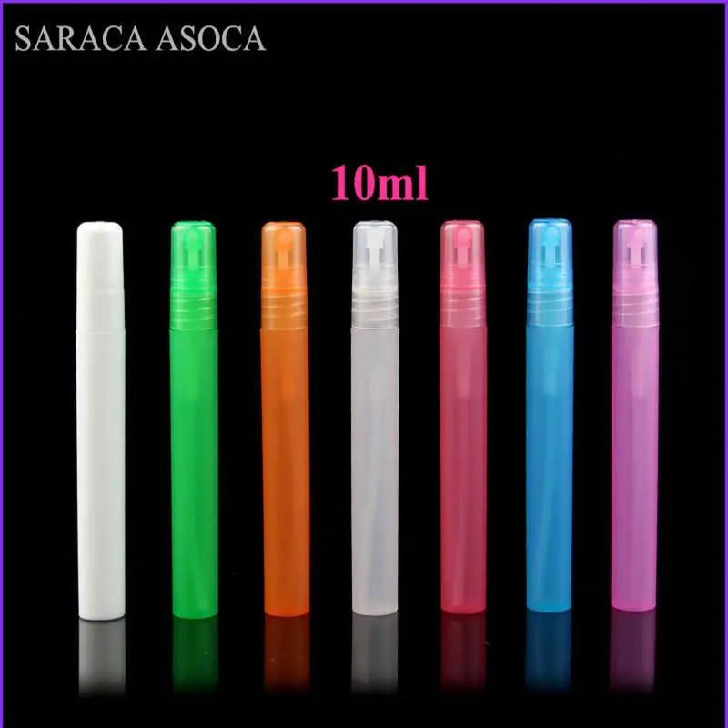 

10ml Empty Translucence Ice Plastic Spray Bottle Makeup Perfume Atomizer Refillable Bottles Multicolor Print logo 50pcs/lot