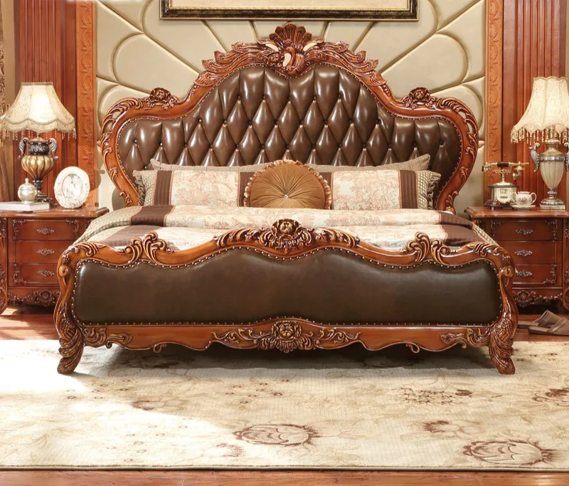 European Style Luxury Classic Design Solid Wood Double Bed European Style Luxury Classic Design Solid Wood Double Bed
